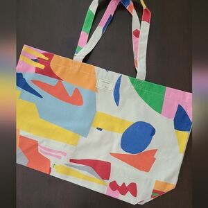 Sezane Multicolor Abstract Tote Bag